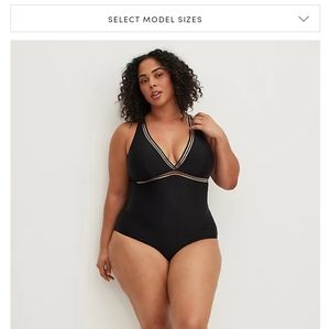 New black swimin elastic inset